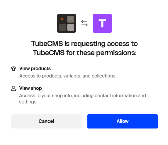 Fourthwall OAuth authorisation screen